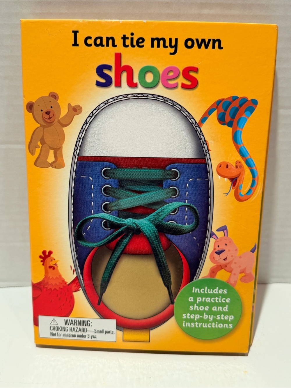 Kids Practice Shoe - Blue, Red, Tan with Green Laces